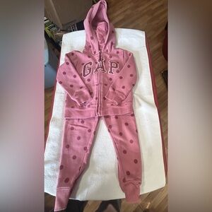 GAP Pink Fleece Hoodie with White Accents